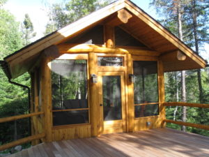 Log cedar screenhouse gazebo huisman concepts lake home ely