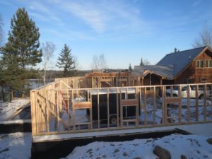 framing a custom lake home addition, huisman concepts, ely mn