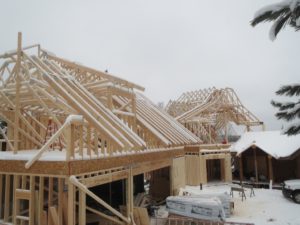 huismanconcepts, roof trusses, custom lake home, ely minnesota