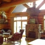 Great room hand scribed Cedar log home