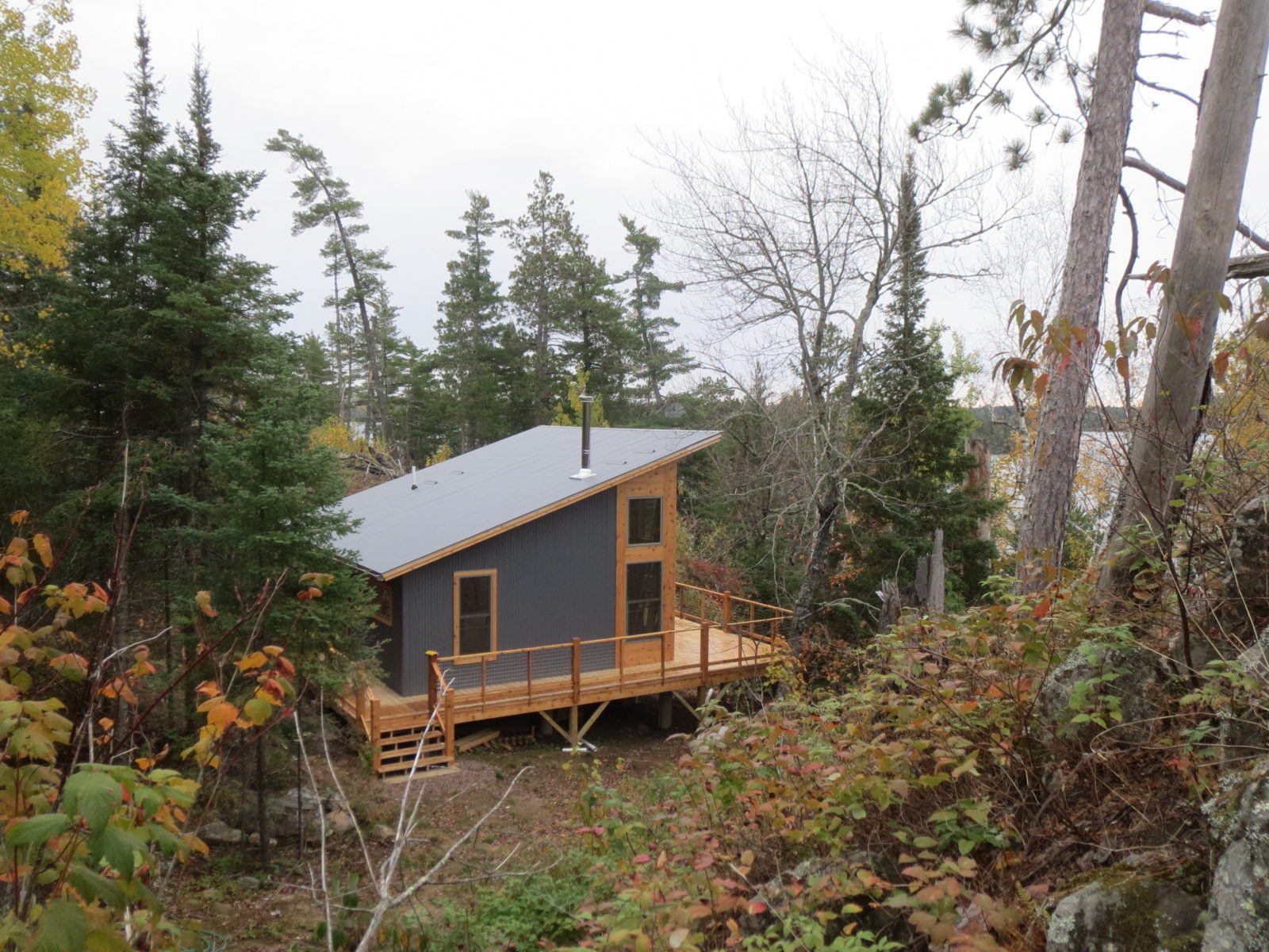 Island cabin, fall colors