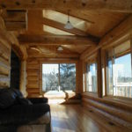 Windows to the lake, skylights, cedar log walls