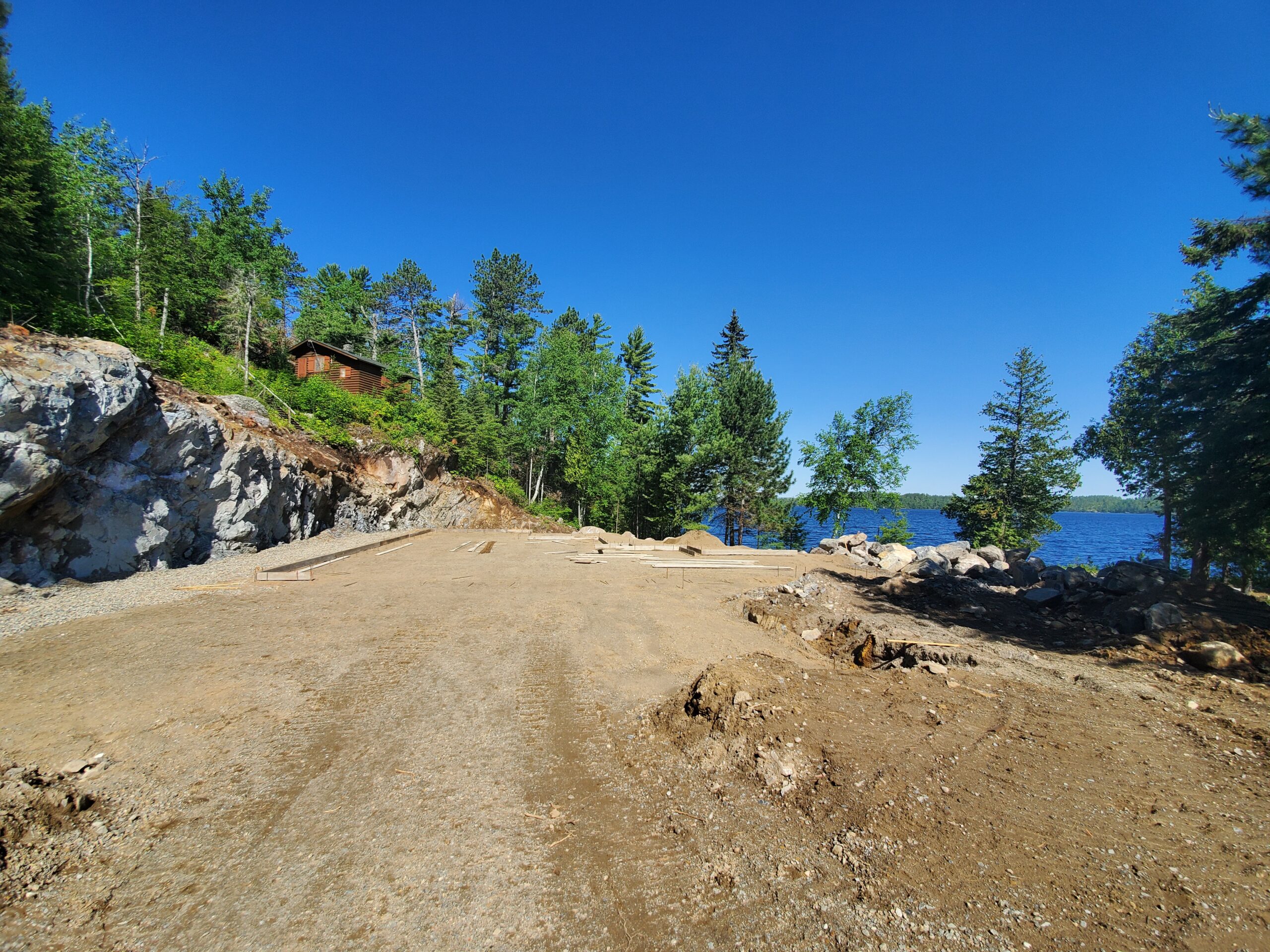 Footing Forming starts, custom lake home by Huisman Concepts