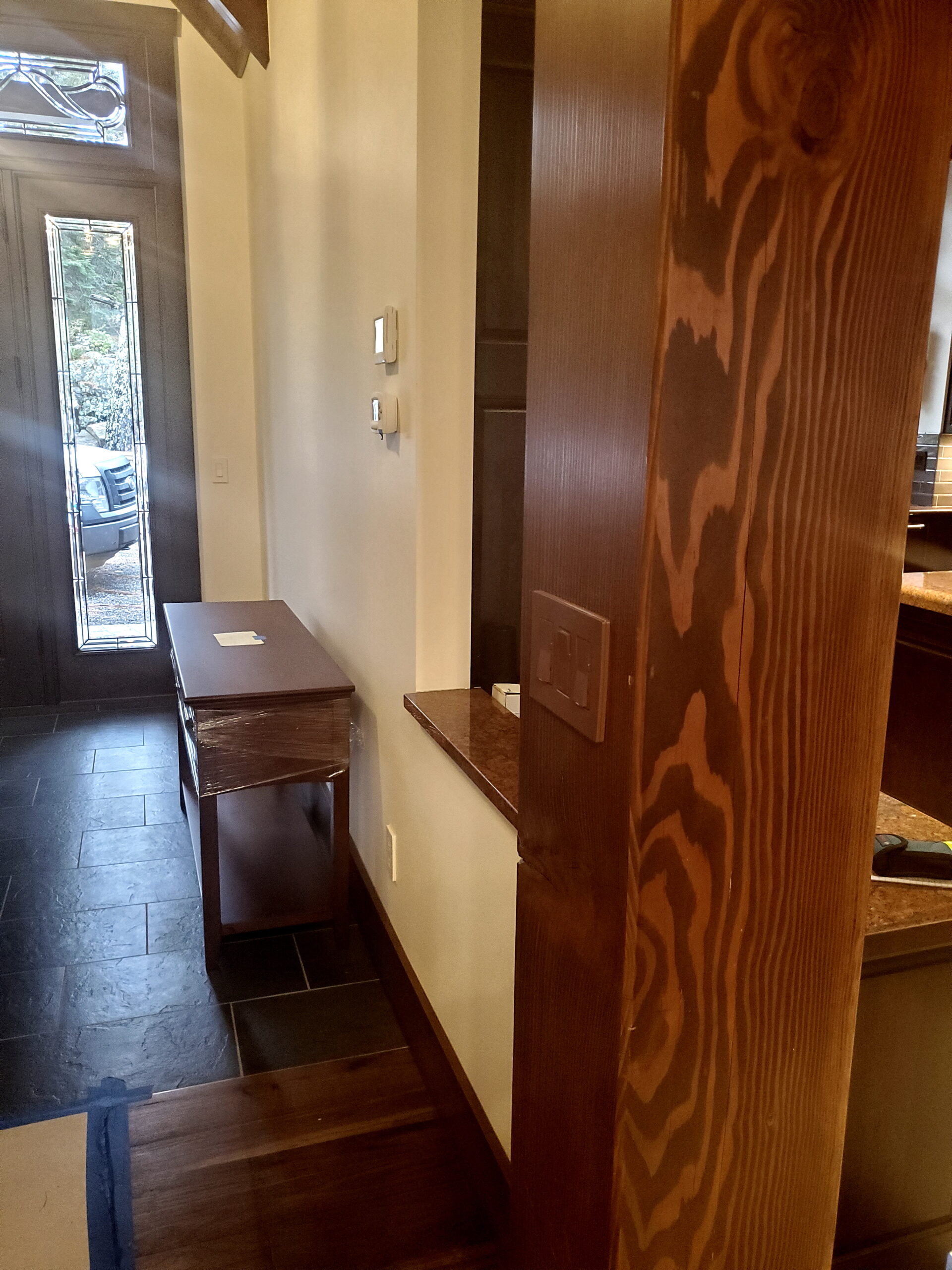 Light switch in timber post