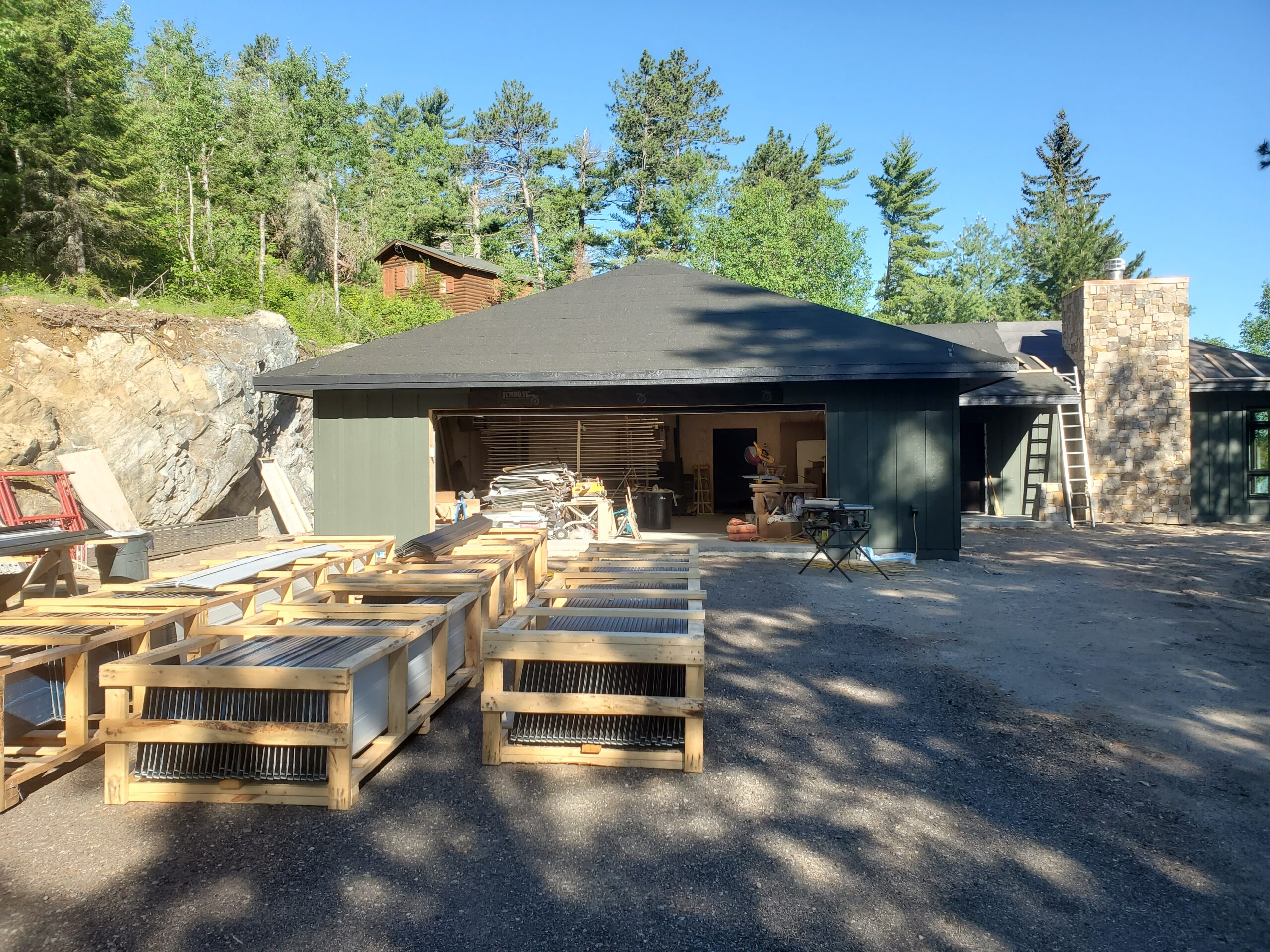 Steel roofing ready to go